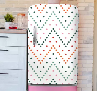 Zig zag lines multicolor dots fridge decals - TenStickers