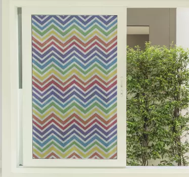 Zig zag rainbow window decal - TenStickers