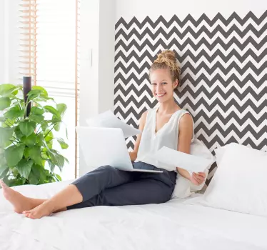 Striped regular pattern headboard wall sticker - TenStickers