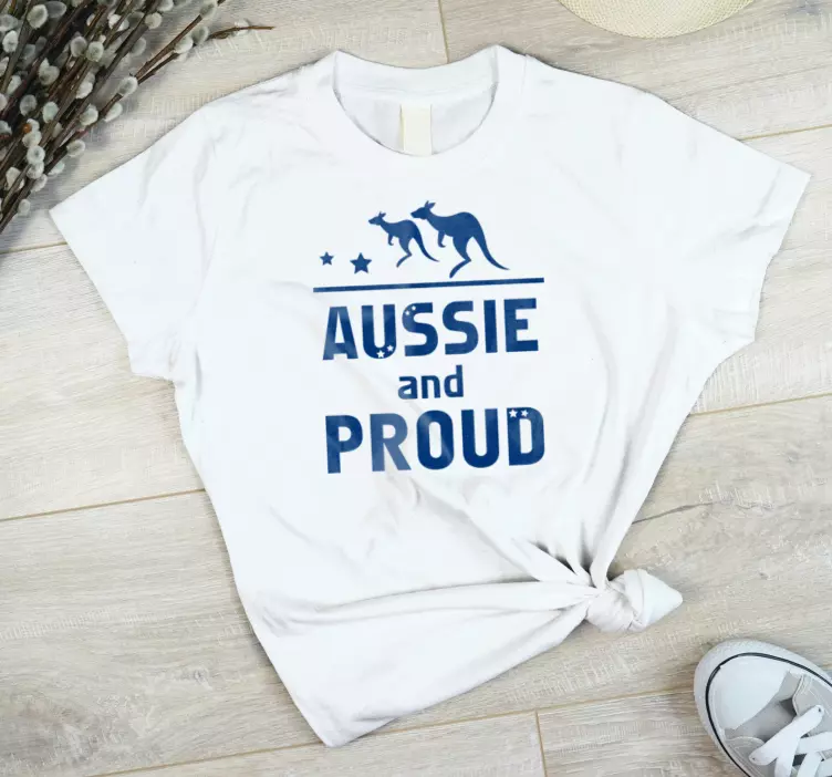 Aussie and Proud Aussie sayings custom t-shirt - TenStickers