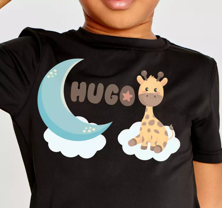 Cute giraffe for boy with name Baby shirt - TenStickers