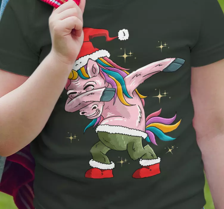 Dabbing Christmas unicorn shirt - TenStickers