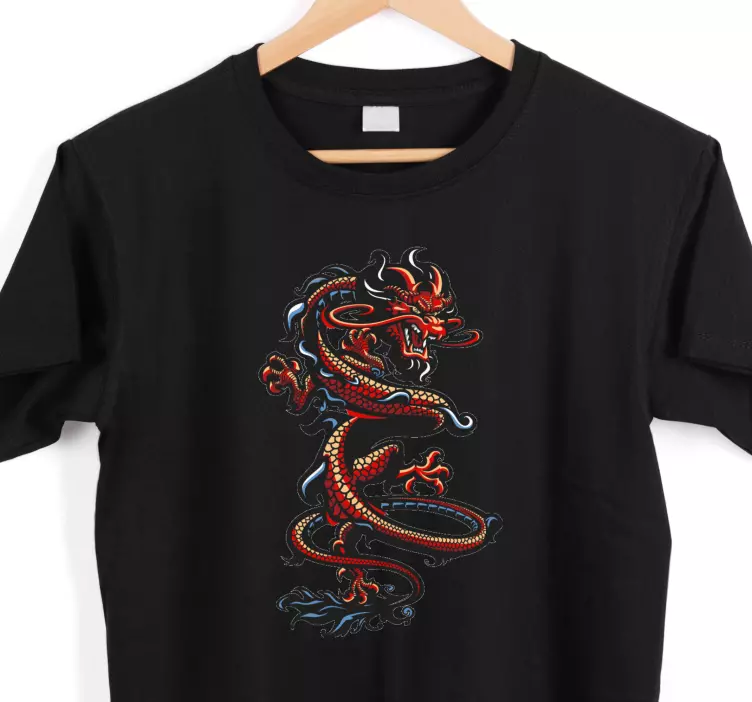 Dark Curled up Dragon custom t-shirt - TenStickers