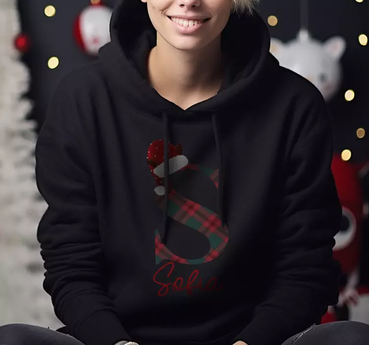 Initial letter and name Christmas shirt - TenStickers