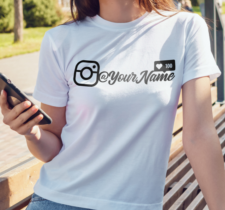 Instagram likes T-shirts with name - TenStickers
