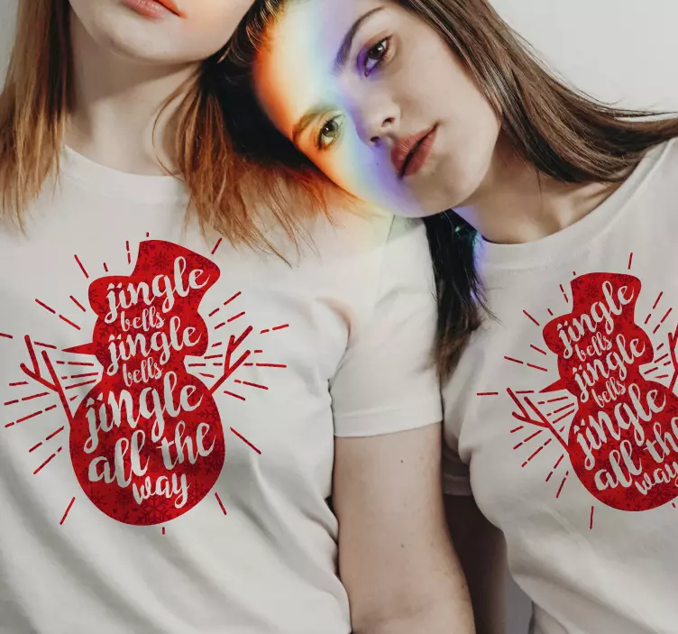 Red snowflakes Christmas shirt - TenStickers