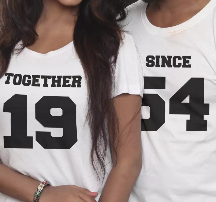 Together since personalized Couple t shirts - TenStickers