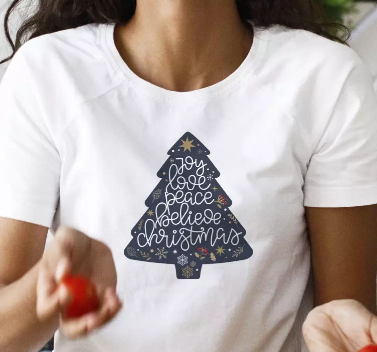 Tree with quote Christmas t-shirt - TenStickers