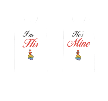 Couple t-shirts lgbt i am his - TenStickers