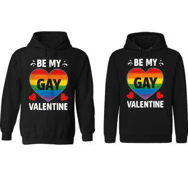 Couple t-shirts lgbt be my gay valentine - TenStickers