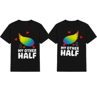 Couple t-shirts lgbt my other half - TenStickers