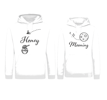 Couple t-shirts monocolour honeymooning - TenStickers