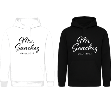 Couple t-shirts mr & mrs "sanchez" - TenStickers