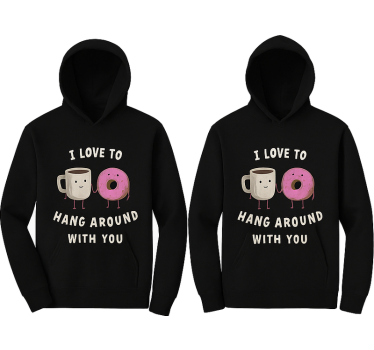 Couple t-shirts love hanging out with you - TenStickers
