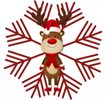 Reindeer and Flake  Christmas t-shirt - TenStickers