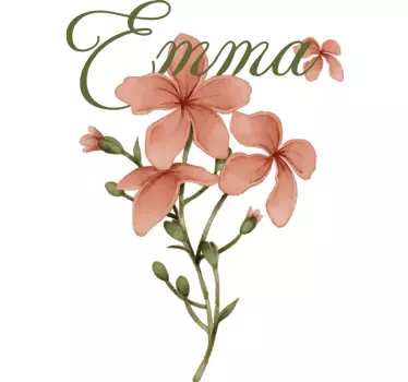 Beautiful flower with name t-shirt - TenStickers