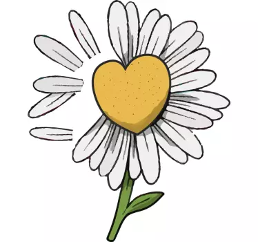 Daisy heart flower t-shirt - TenStickers
