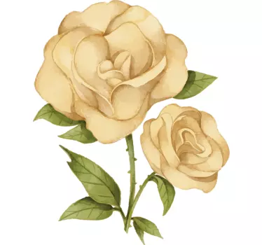 Golden rose flower t-shirt - TenStickers