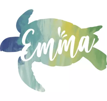 T-shirt with name personalized turtle design - TenStickers