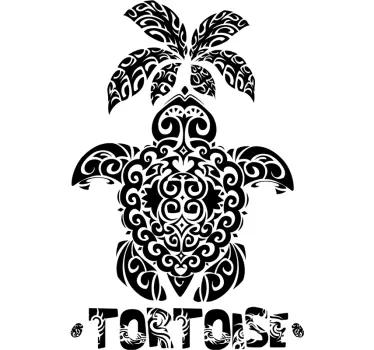 Hawaian Turtle and palm pattern t-shirt - TenStickers