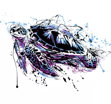 Colorful turtle splash t-shirt - TenStickers