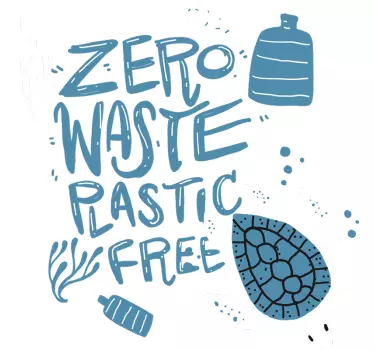 "Stop plastic pollution" turtle t-shirt - TenStickers
