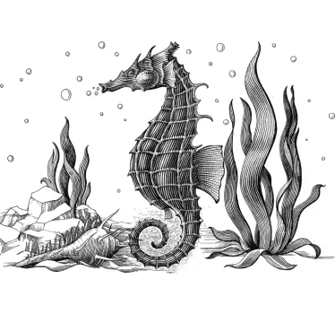 Seahorse underwater scene t-shirt - TenStickers