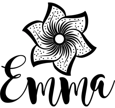 T-shirt with name personalized floral emblem - TenStickers