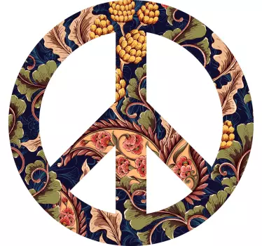 Peaceful floral symbol t-shirt - TenStickers