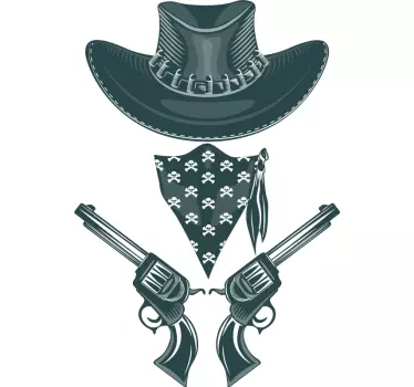 Cowboy hat and guns t-shirt - TenStickers