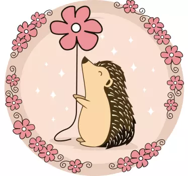 Porcupine and daisy t-shirt - TenStickers