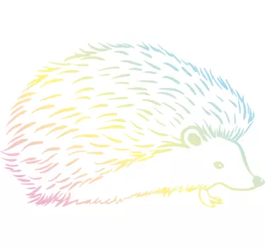 Colorful hedgehog silhouette t-shirt - TenStickers