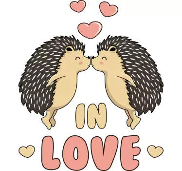 Porcupine in love t-shirt - TenStickers