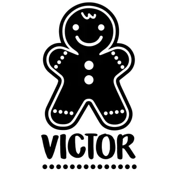 Baby t-shirt gingerbread character custom name - TenStickers