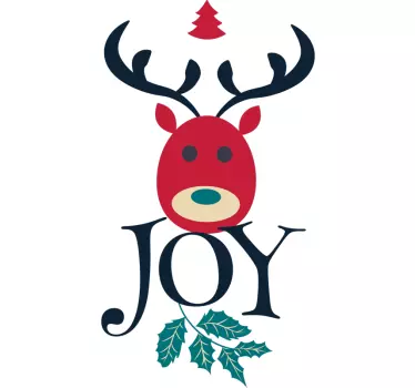 Joy and Reindeer Christmas  t-shirt - TenStickers