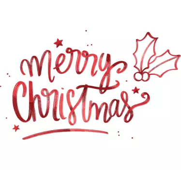 Merry Christmas in red Christmas  t-shirt - TenStickers