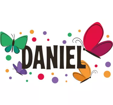 T-shirt with name vibrant butterfly design - TenStickers