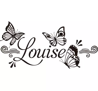 Trendy butterflies pattern with name t-shirt - TenStickers