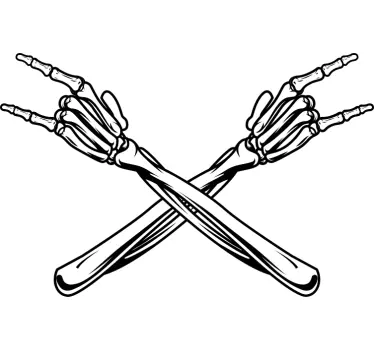 Crossed skeleton hands t-shirt - TenStickers