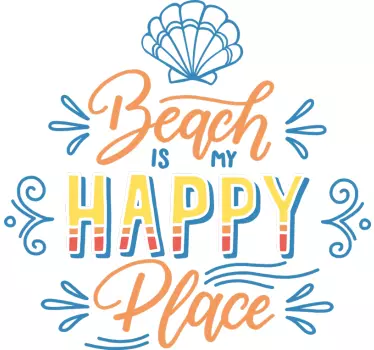 T-shirt beach is my happy place - TenStickers