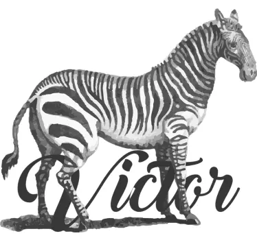 Personalised Zebra T-Shirt - TenStickers
