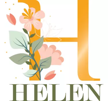 Kids t-shirt floral initial h design - TenStickers