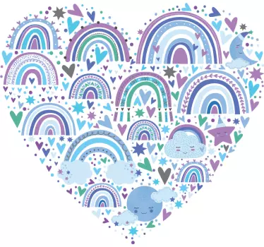 Colorful heart pattern t-shirt - TenStickers