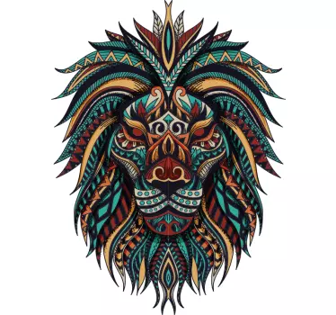 Colorful lion head tee t-shirt - TenStickers