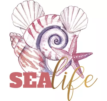 Sea life shells design t-shirt - TenStickers