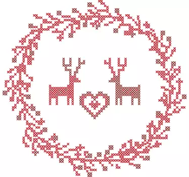 Cross Stitch Heart matching shirts for couples - TenStickers