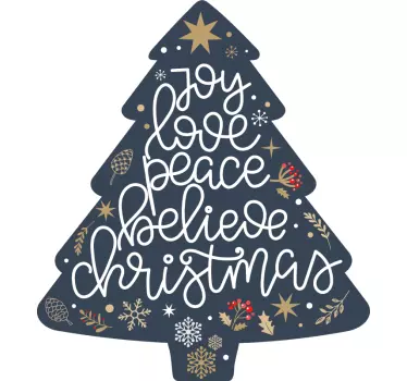Tree with quote Christmas t-shirt - TenStickers