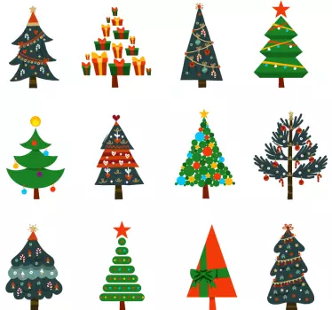 Christmas t-shirt cheerful holiday trees - TenStickers