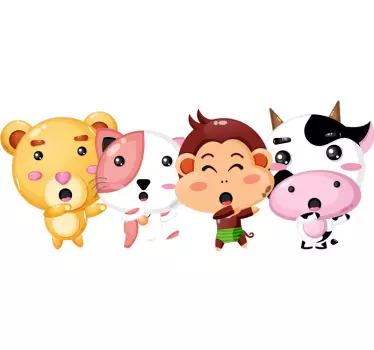Kids t-shirt with cute animal friends - TenStickers