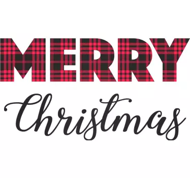 Merry Christmas Tartan christmas tee shirts - TenStickers